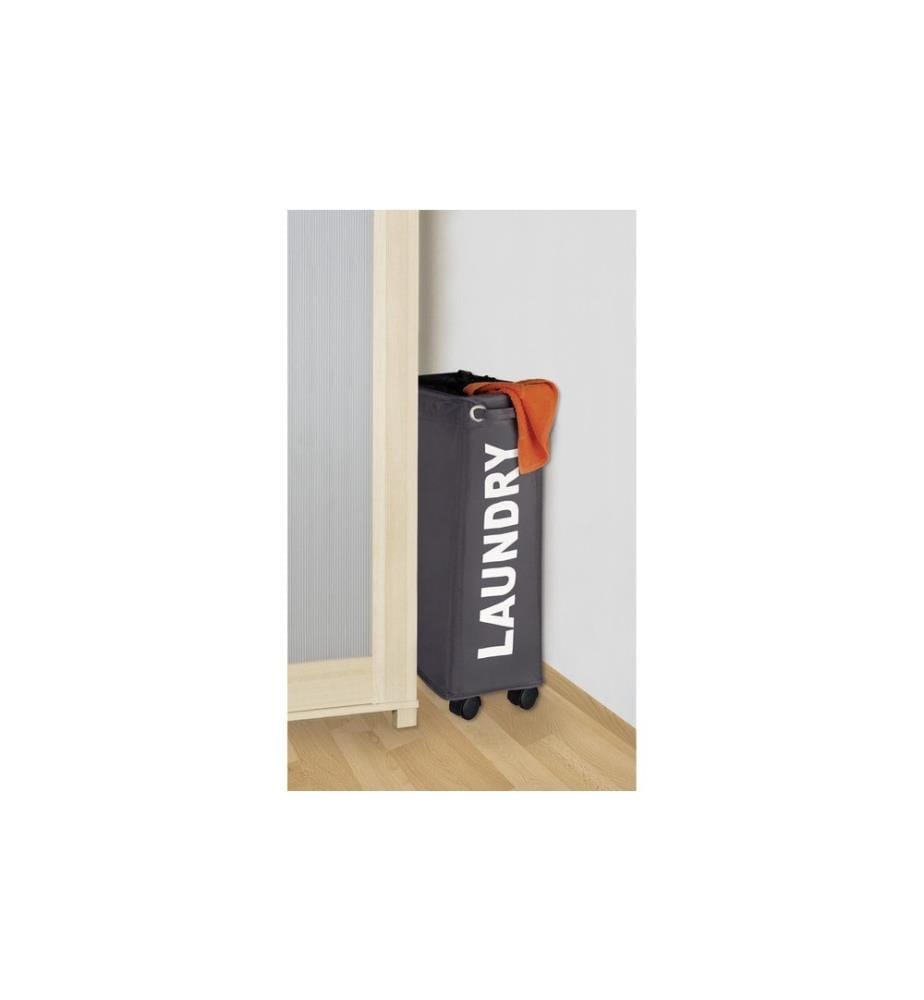 WENKO - Wäschesammler Corno  43 l, Dunkelgrau/Schwarz