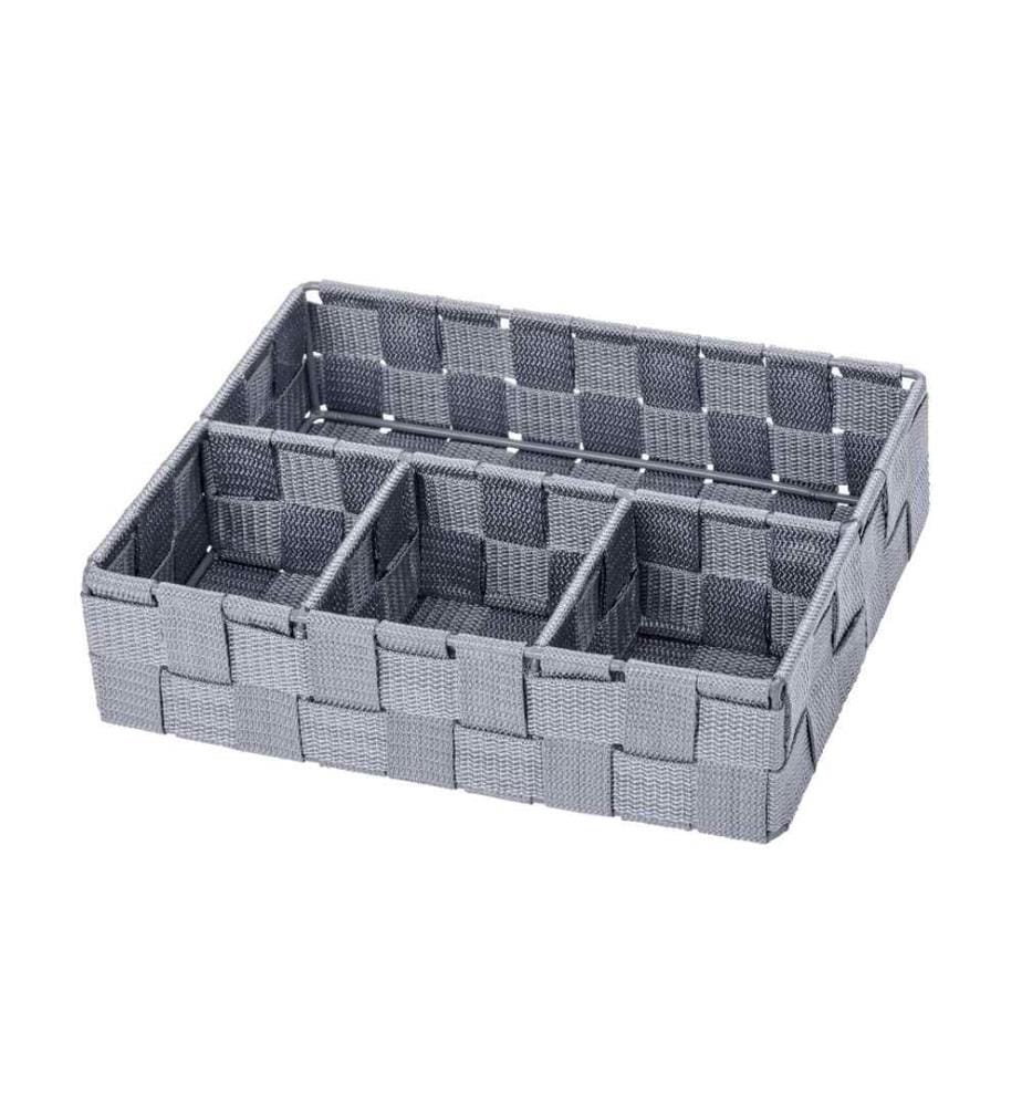 WENKO - Panier de rangement Adria 26 x 17 x 6.5 cm, Gris