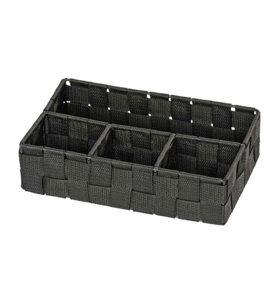 WENKO - Panier de rangement Adria 26 x 17 x 6,5 cm, Noir