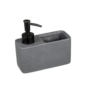 WENKO - Distributeur de savon Resa 150 ml, Gris foncé/Noir