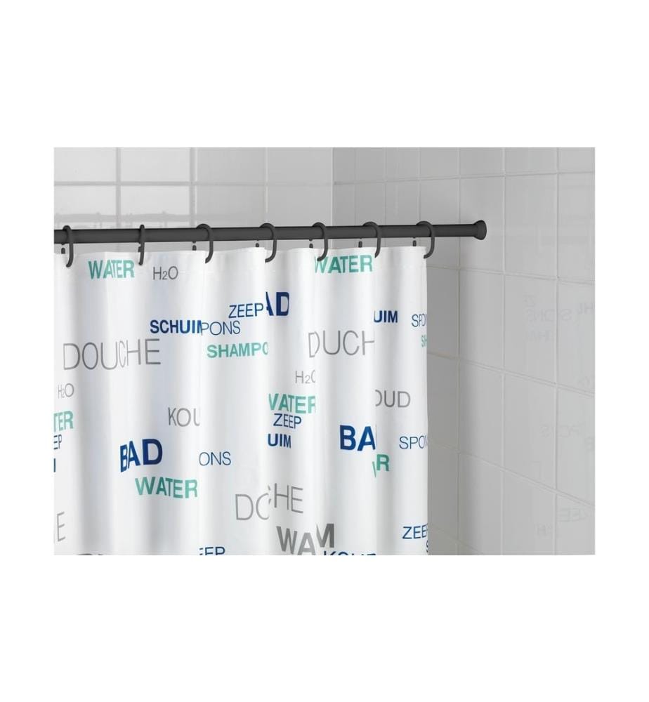 WENKO - Duschvorhangstange 70 x 115 cm, Schwarz