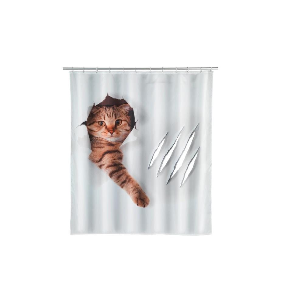 WENKO - Duschvorhang Cute Cat 180 x 200 cm