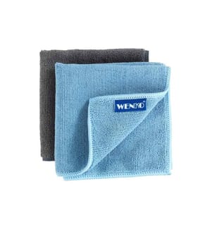WENKO - Mikrofaser-Reinigungstuch Miko 2er Set, Blau/Grau