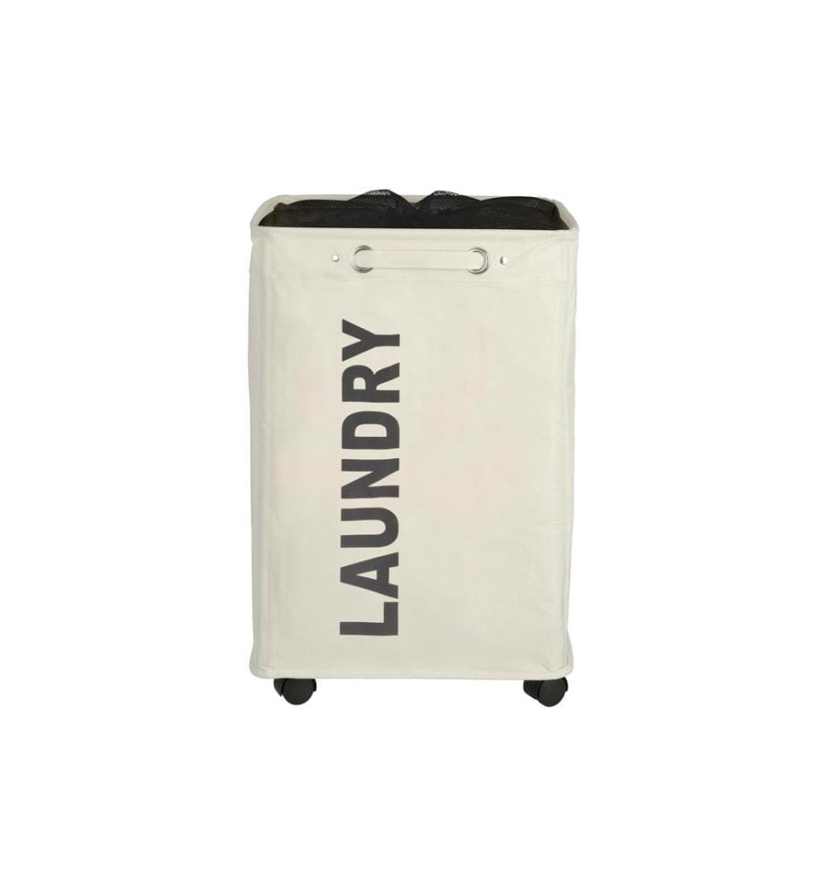 WENKO - Corbeille à lessive Quadro 79 l, Beige