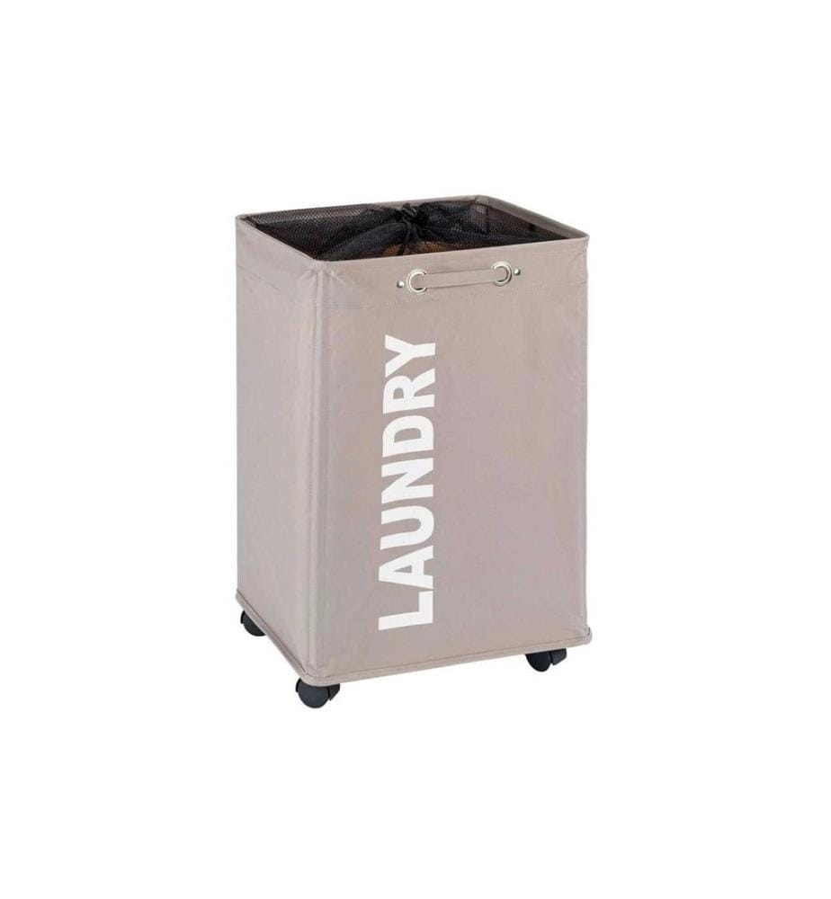 WENKO - Corbeille à lessive Quadro 79 l, Taupe