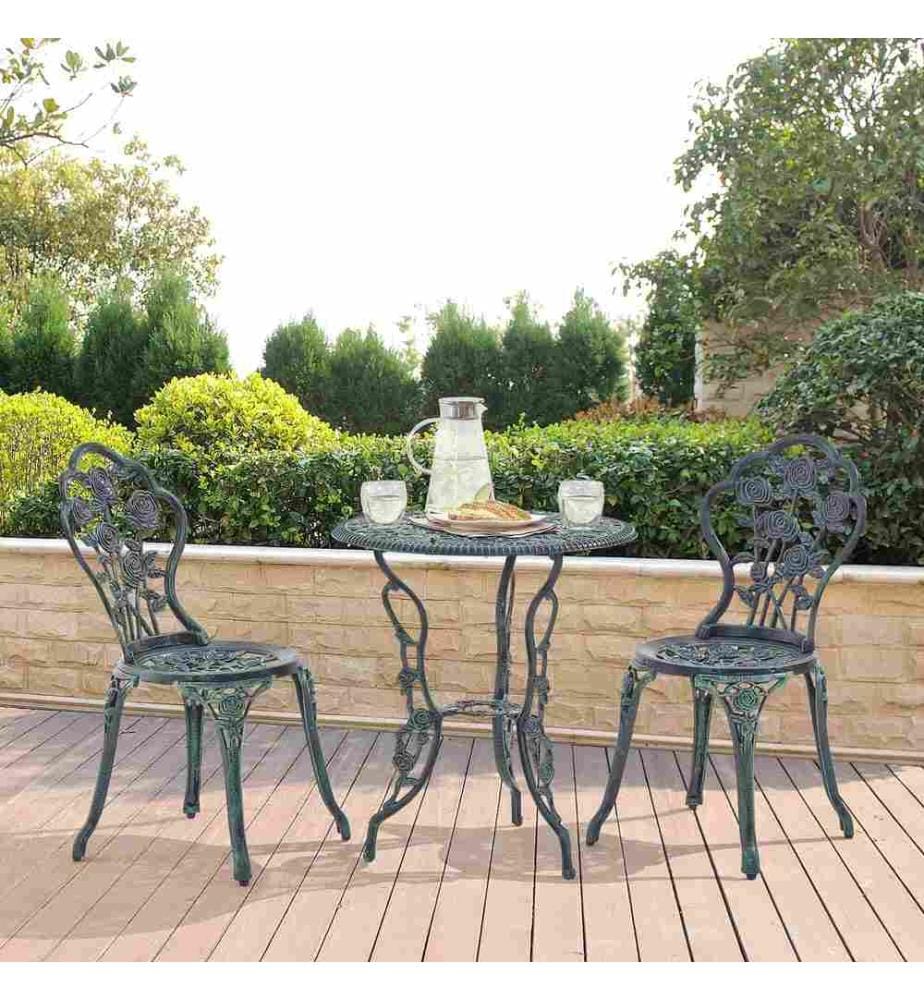 Gartenmöbelset Wakefield Tisch mit 2 Stühlen Gusseisen