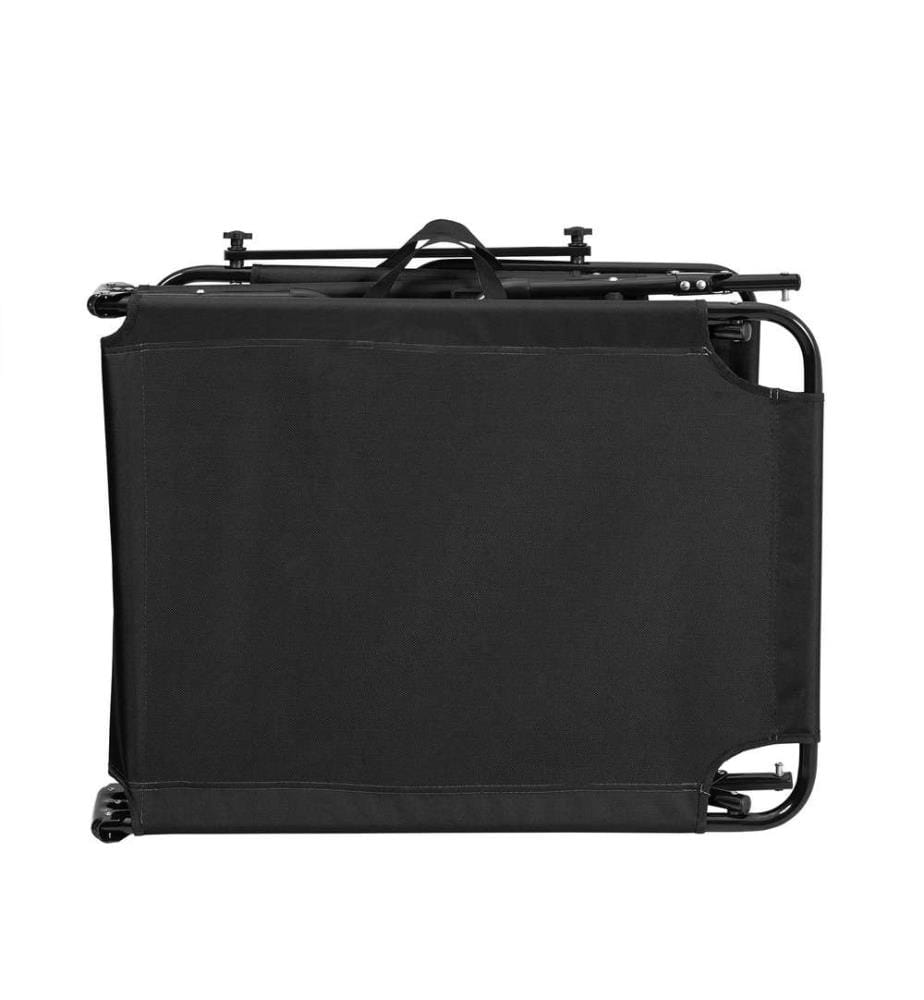 Sonnenliege Lomeda mit Sonnendach 187x53x27 cm Schwarz