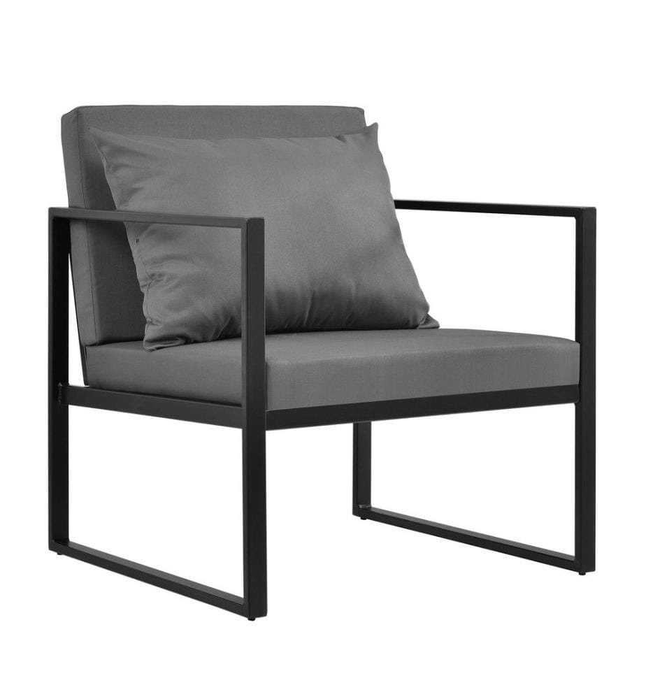 2er-Set Gartenstuhl Lerum 70x60x60 cm Schwarz