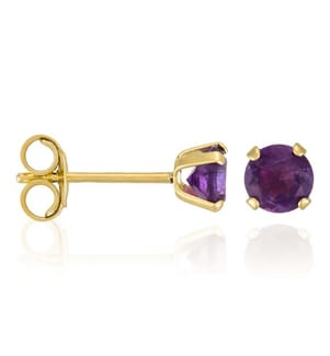 Boucles d'Oreilles Puce Améthyste - Or Jaune