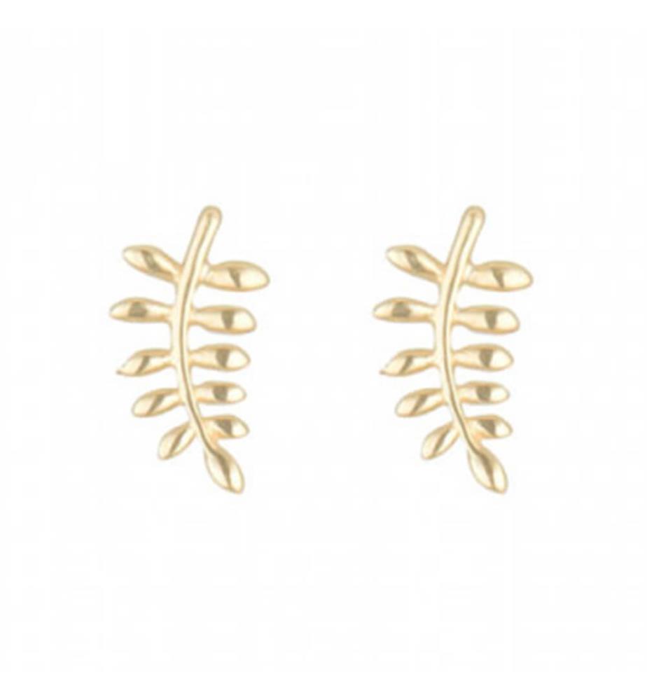 Boucles d'Oreilles Feuilles d'Or - Or Jaune
