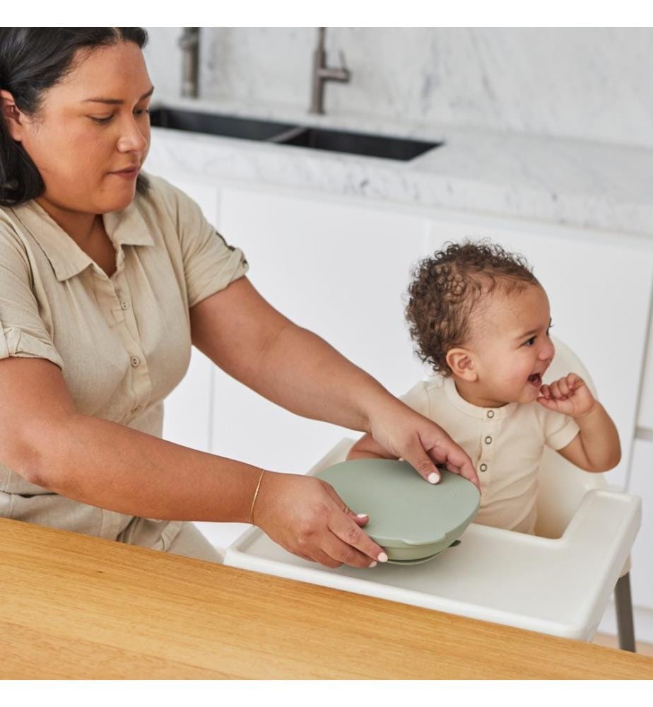 Assiette en silicone avec couvercle Sage