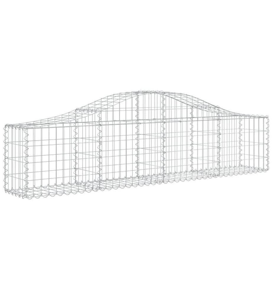 Paniers à gabions arqués 5 pcs 200x30x40/60 cm Fer galvanisé