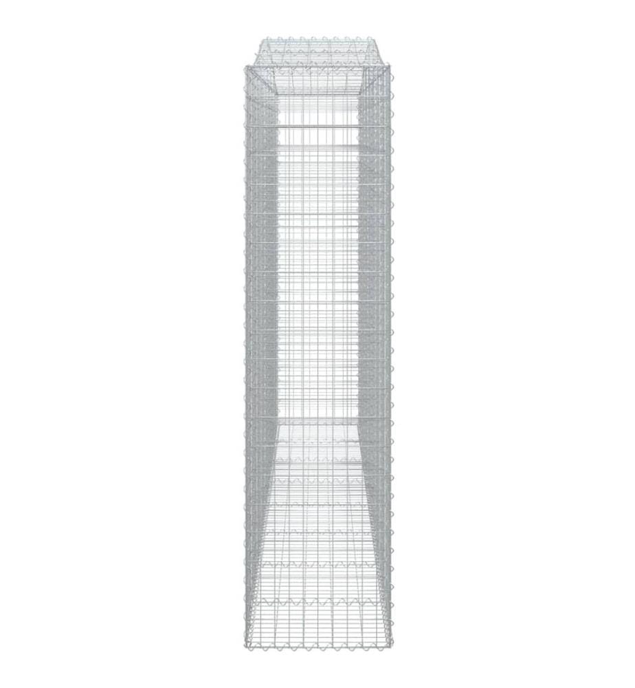 Paniers à gabions arqués 3 pcs 400x50x200/220 cm Fer galvanisé