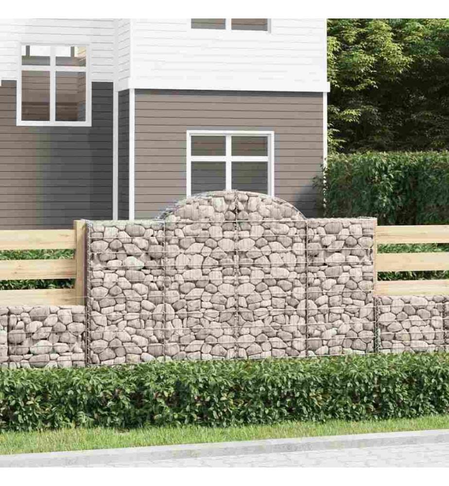 Paniers à gabions arqués 11 pcs 200x30x120/140 cm Fer galvanisé