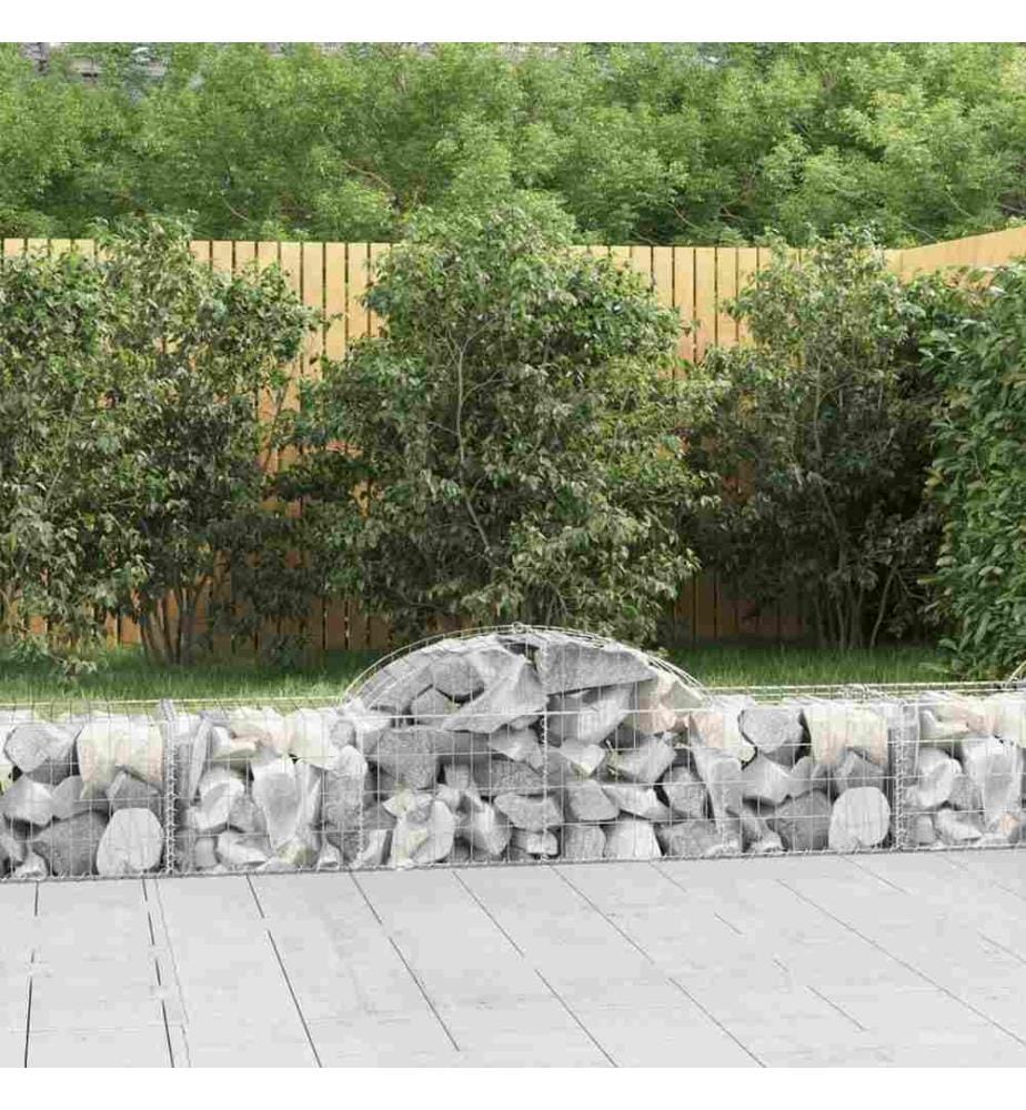 Gabionen mit Hochbogen 20 Stk. 200x50x40/60 cm Verzinktes Eisen