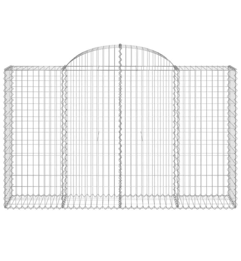 Gabionen mit Hochbogen 12Stk. 200x50x120/140cm Verzinktes Eisen