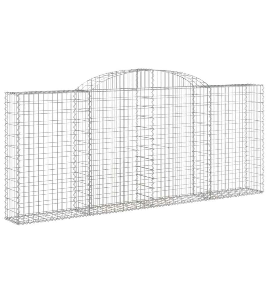 Paniers à gabions arqués 13 pcs 300x30x120/140 cm fer galvanisé