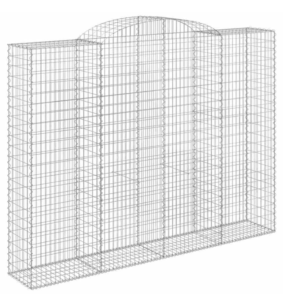 Paniers à gabions arqués 4 pcs 300x50x220/240 cm fer galvanisé