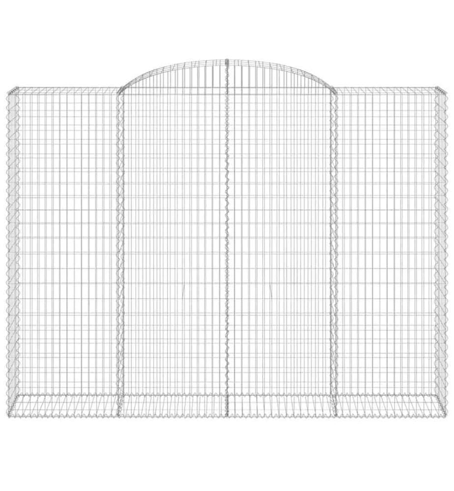 Paniers à gabions arqués 4 pcs 300x50x220/240 cm fer galvanisé