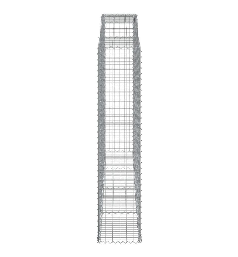 Paniers à gabions arqués 4 pcs 300x50x220/240 cm fer galvanisé