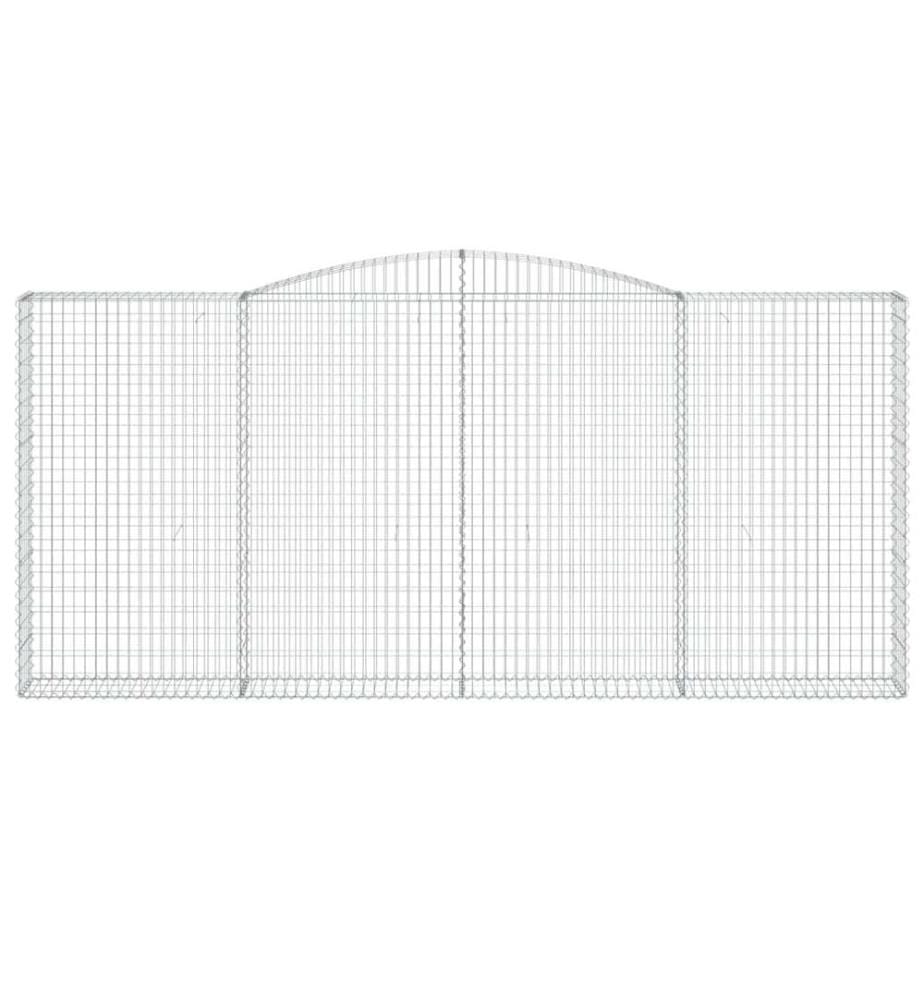 Gabionen mit Hochbogen 5 Stk. 400x30x180/200cm Verzinktes Eisen