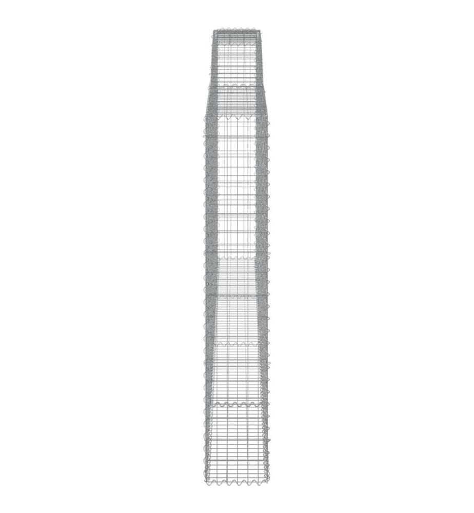 Gabionen mit Hochbogen 5 Stk. 400x30x180/200cm Verzinktes Eisen