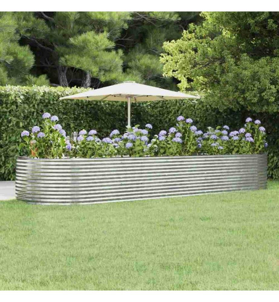 Lit surélevé de jardin Argenté Acier enduit de poudre