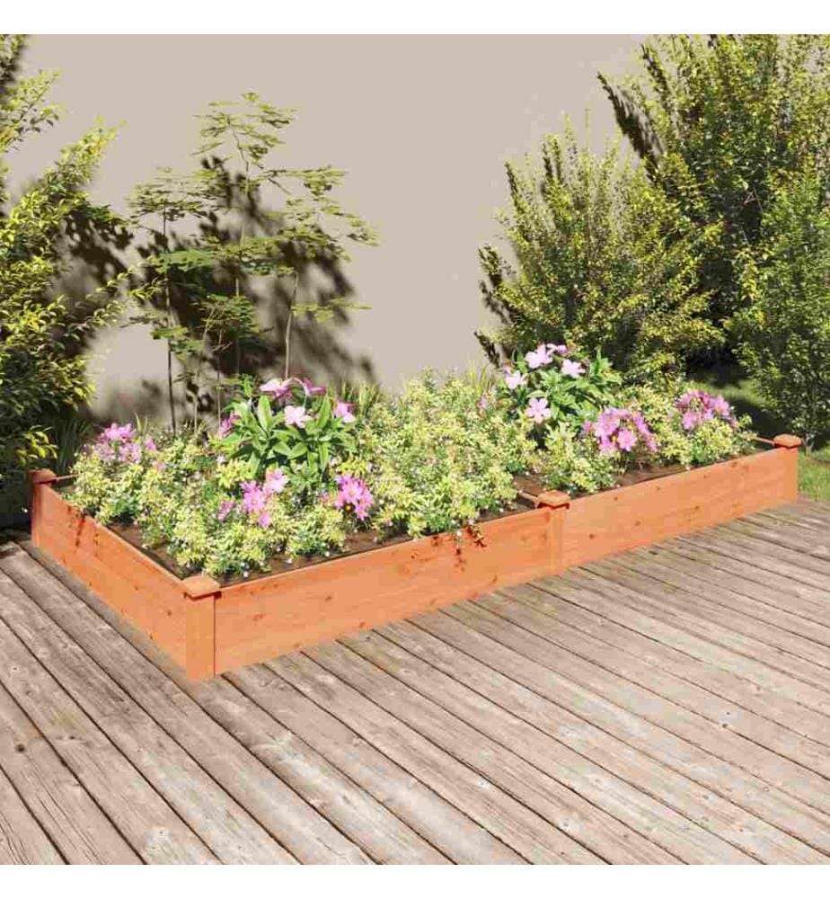 Lit surélevé de jardin doublure 240x120x25 cm bois massif sapin