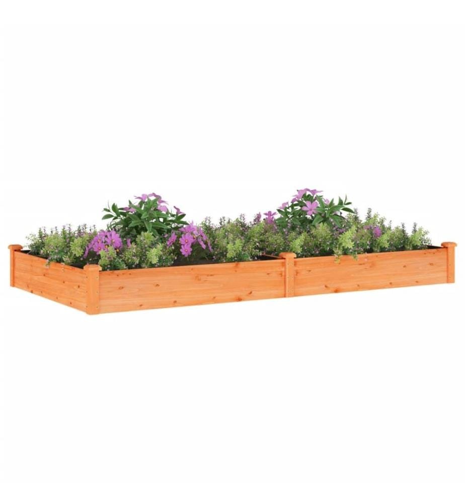 Lit surélevé de jardin doublure 240x120x25 cm bois massif sapin