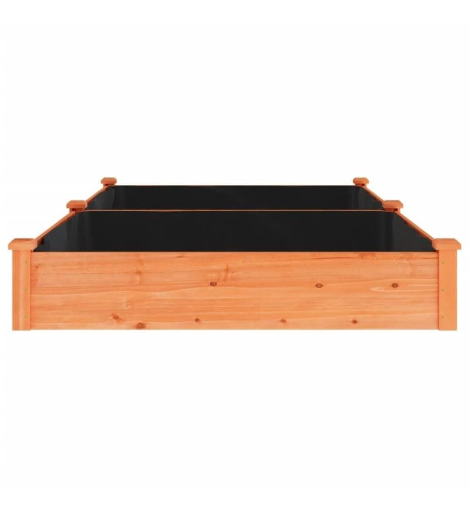Lit surélevé de jardin doublure 240x120x25 cm bois massif sapin