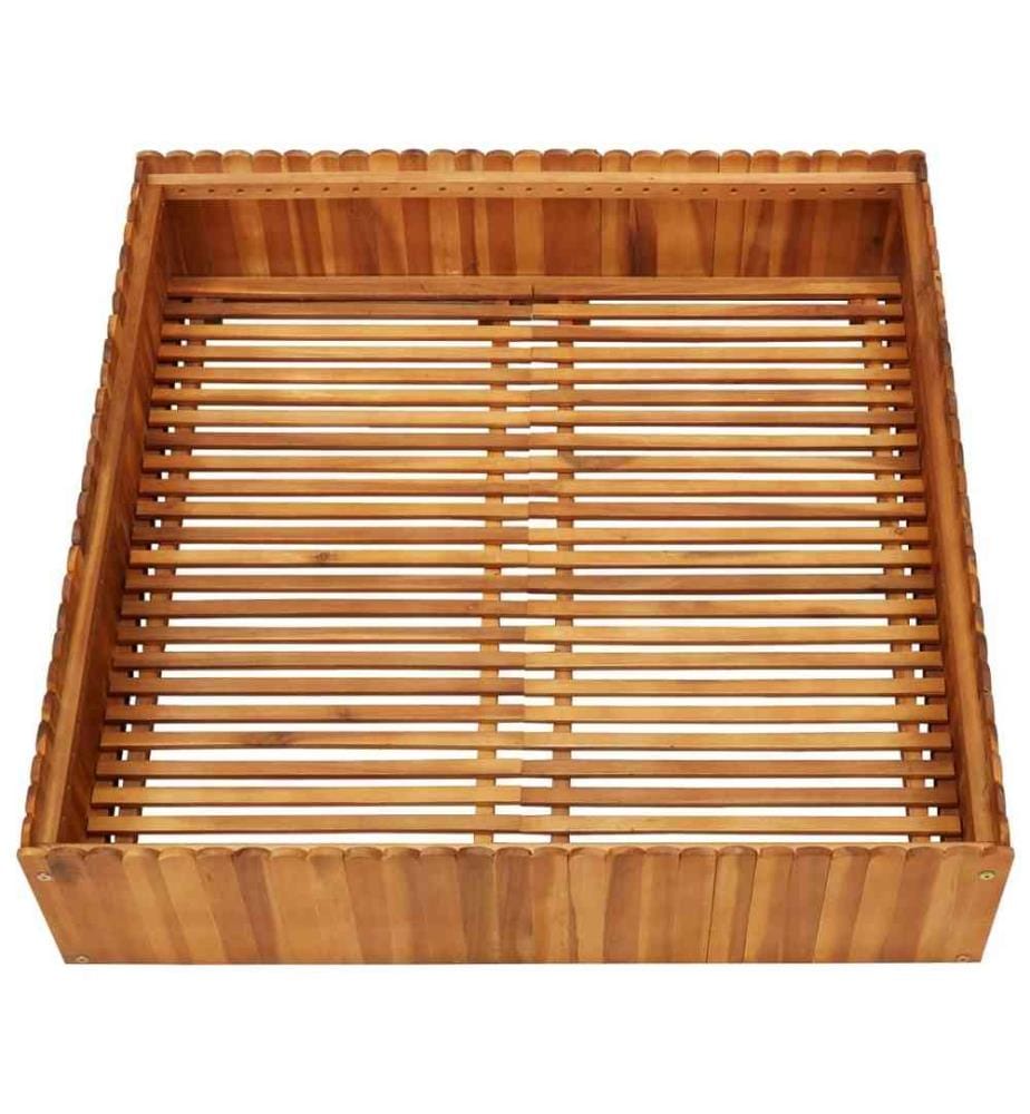 Lit surélevé de jardin 100x100x25 cm Bois massif d'acacia