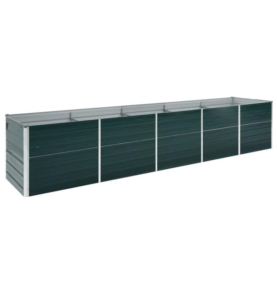 Garten-Hochbeet Verzinkter Stahl 400×80×77 cm Grün