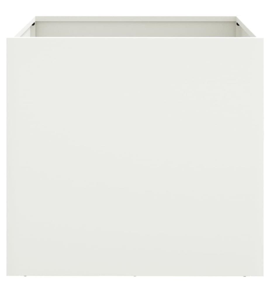 Pflanzkübel 2 Stk. Weiss 49x47x46 cm Kaltgewalzter Stahl