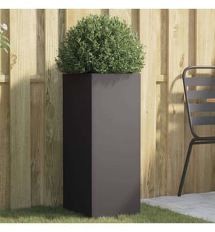Pflanzkübel Schwarz 32x27,5x75 cm Kaltgewalzter Stahl