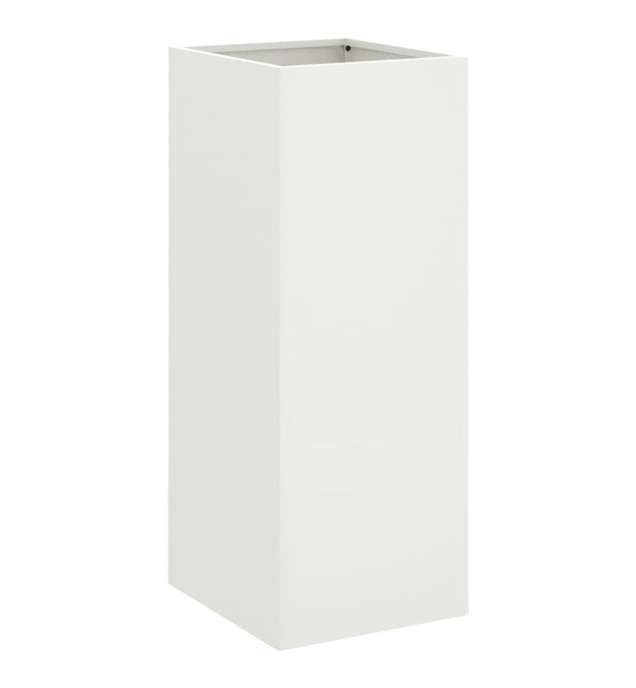 Pflanzkübel Weiss 32x27,5x75 cm Kaltgewalzter Stahl