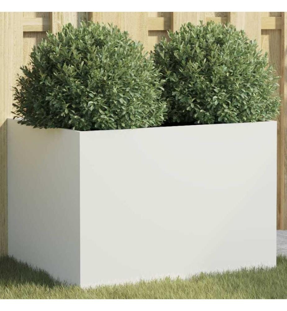 Pflanzkübel Weiss 62x47x46 cm Kaltgewalzter Stahl