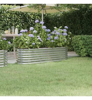 vidaXL Hochbeet Verzinkter Stahl 152x40x36 cm Silbern