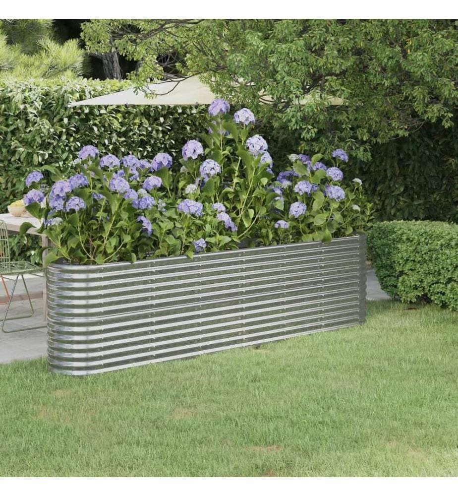 vidaXL Lit surélevé de jardin Acier galvanisé Argenté