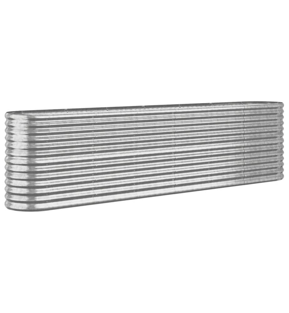 vidaXL Lit surélevé de jardin Acier galvanisé Argenté