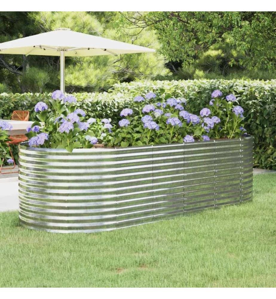 vidaXL Lit surélevé de jardin Acier galvanisé Argenté