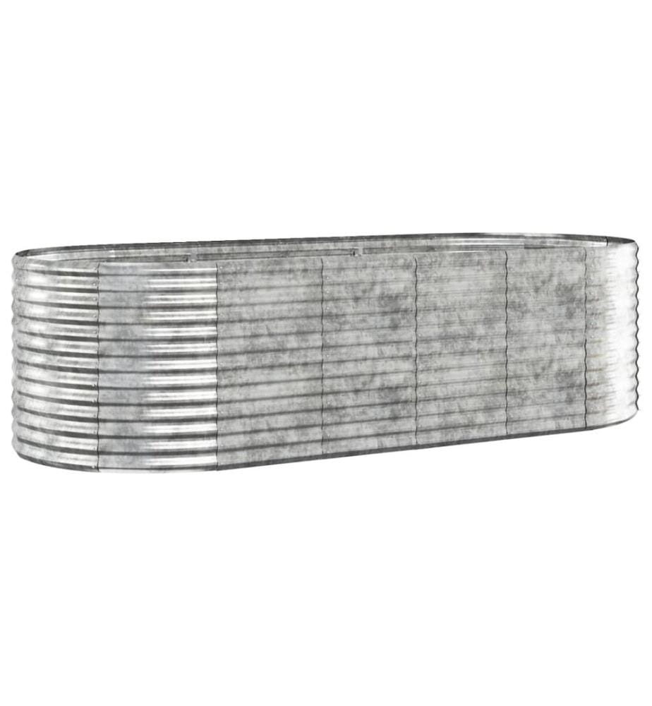 vidaXL Lit surélevé de jardin Acier galvanisé Argenté
