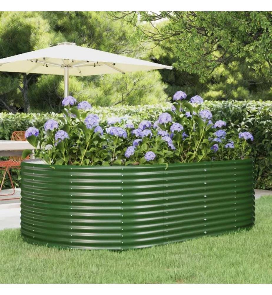 vidaXL Jardinière surélevée Vert 212 x 140 x 68 cm Acier galvanisé