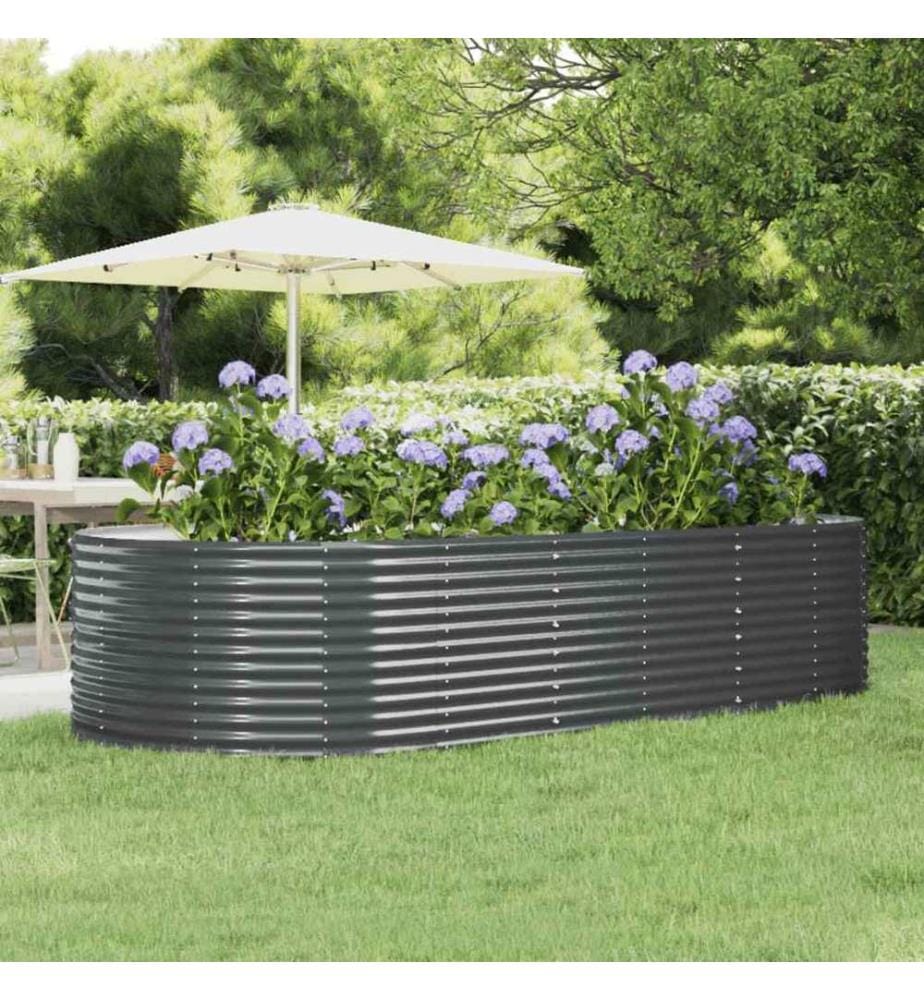vidaXL Hochbeet Anthrazit 291x140x68 cm Verzinkter Stahl