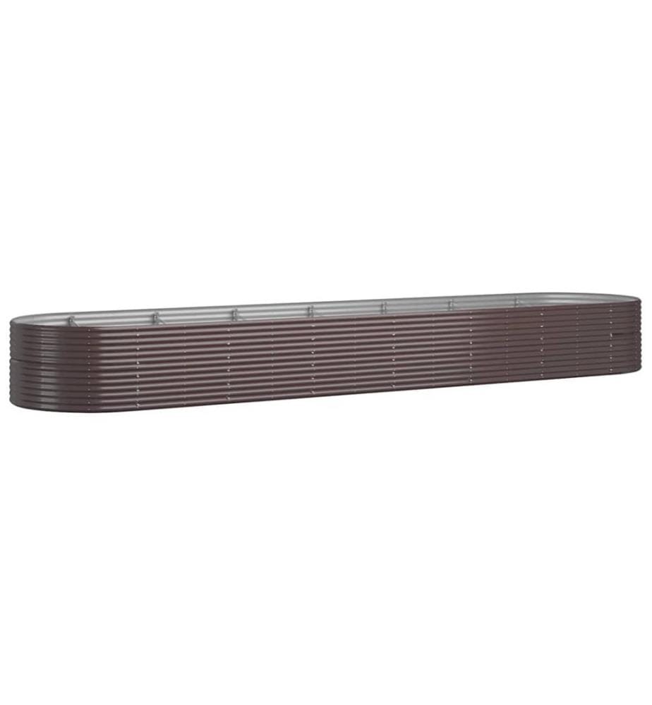 vidaXL Lit surélevé de jardin Acier enduit de poudre marron