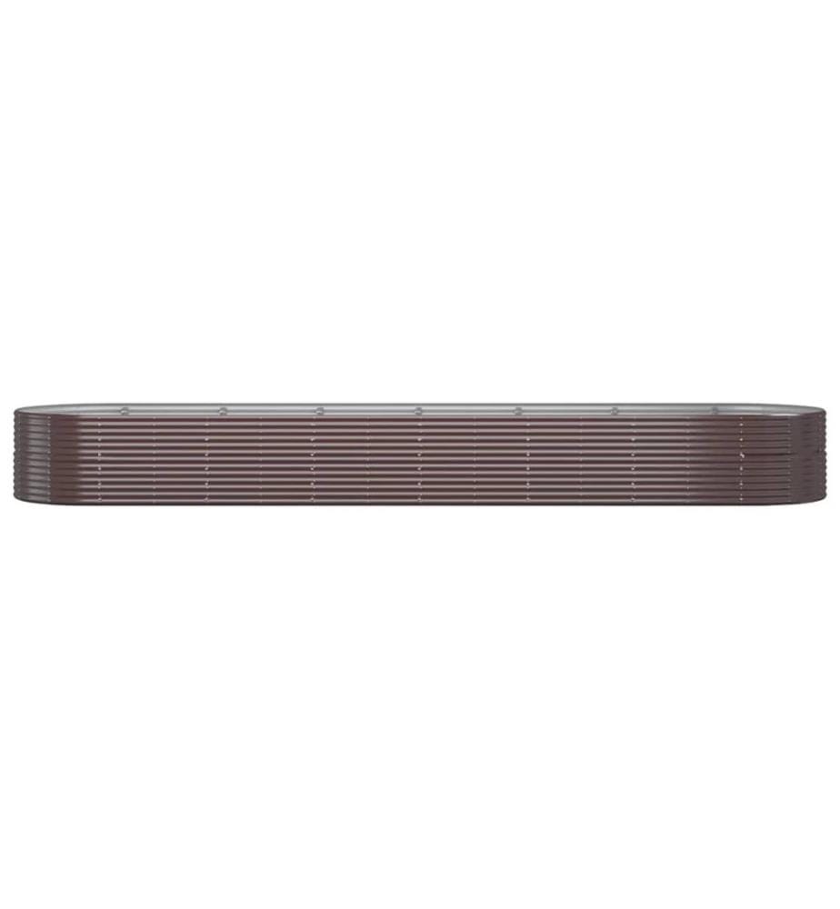 vidaXL Lit surélevé de jardin Acier enduit de poudre marron