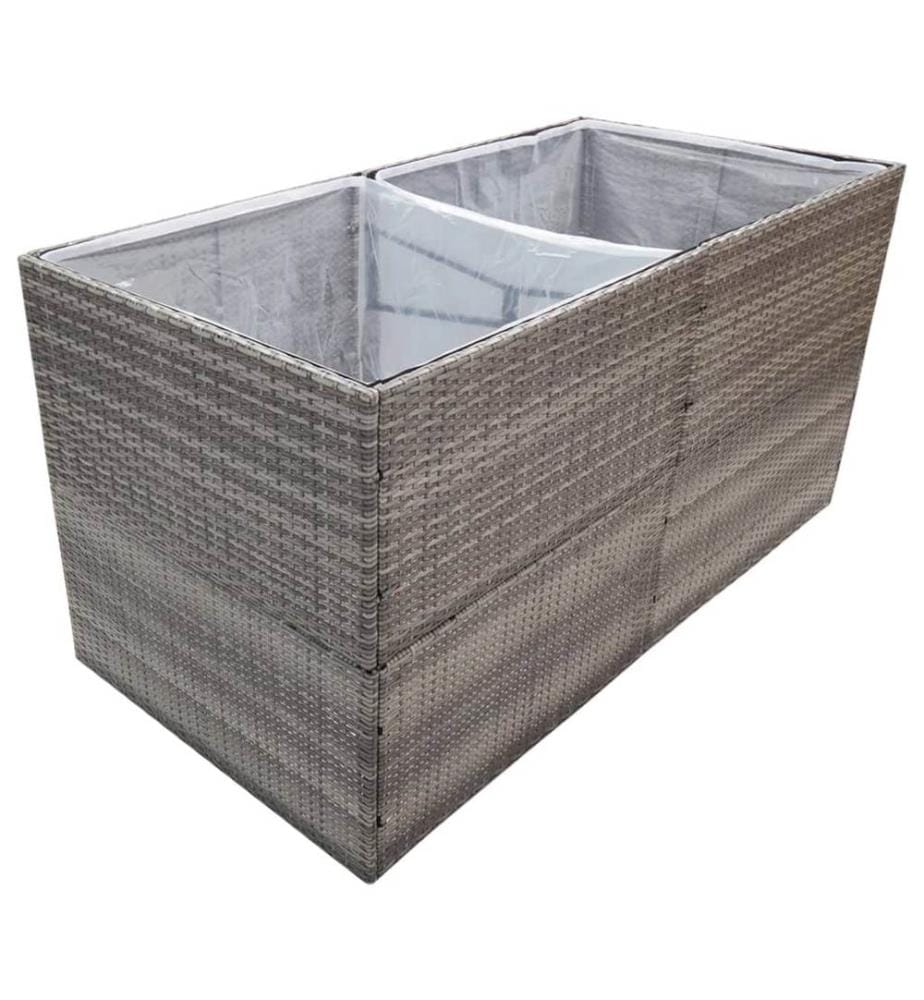 vidaXL Jardinière Gris 157x80x80 cm Résine tressée