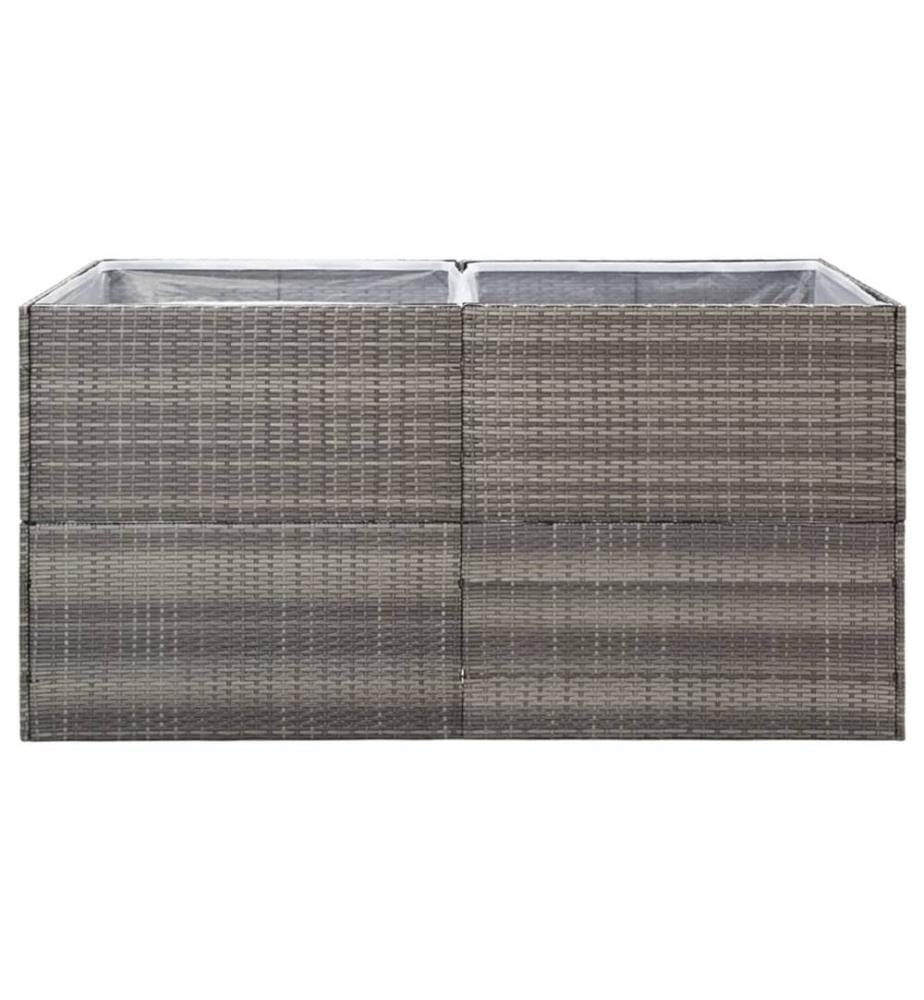 vidaXL Jardinière Gris 157x80x80 cm Résine tressée