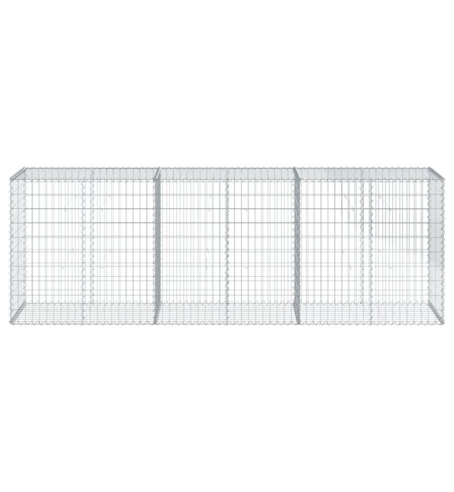 vidaXL Panier gabion avec couvercle 300x50x100 cm fer galvanisé