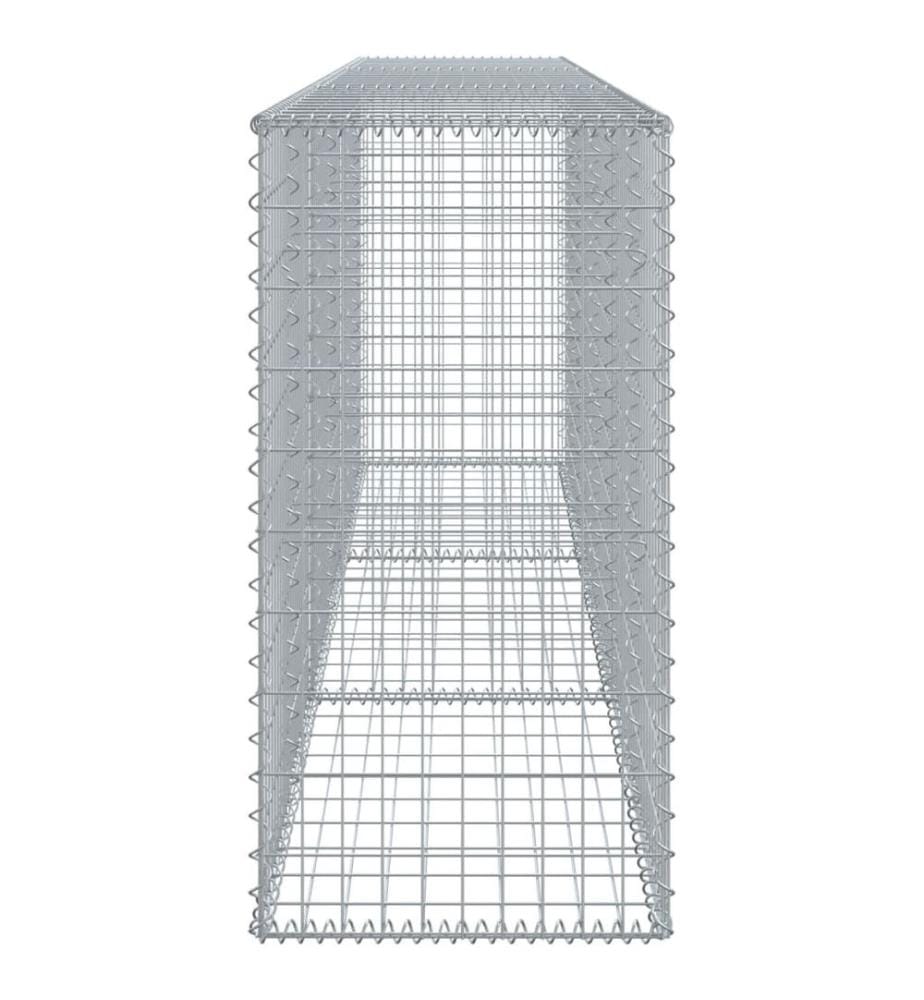 vidaXL Panier gabion avec couvercle 300x50x100 cm fer galvanisé