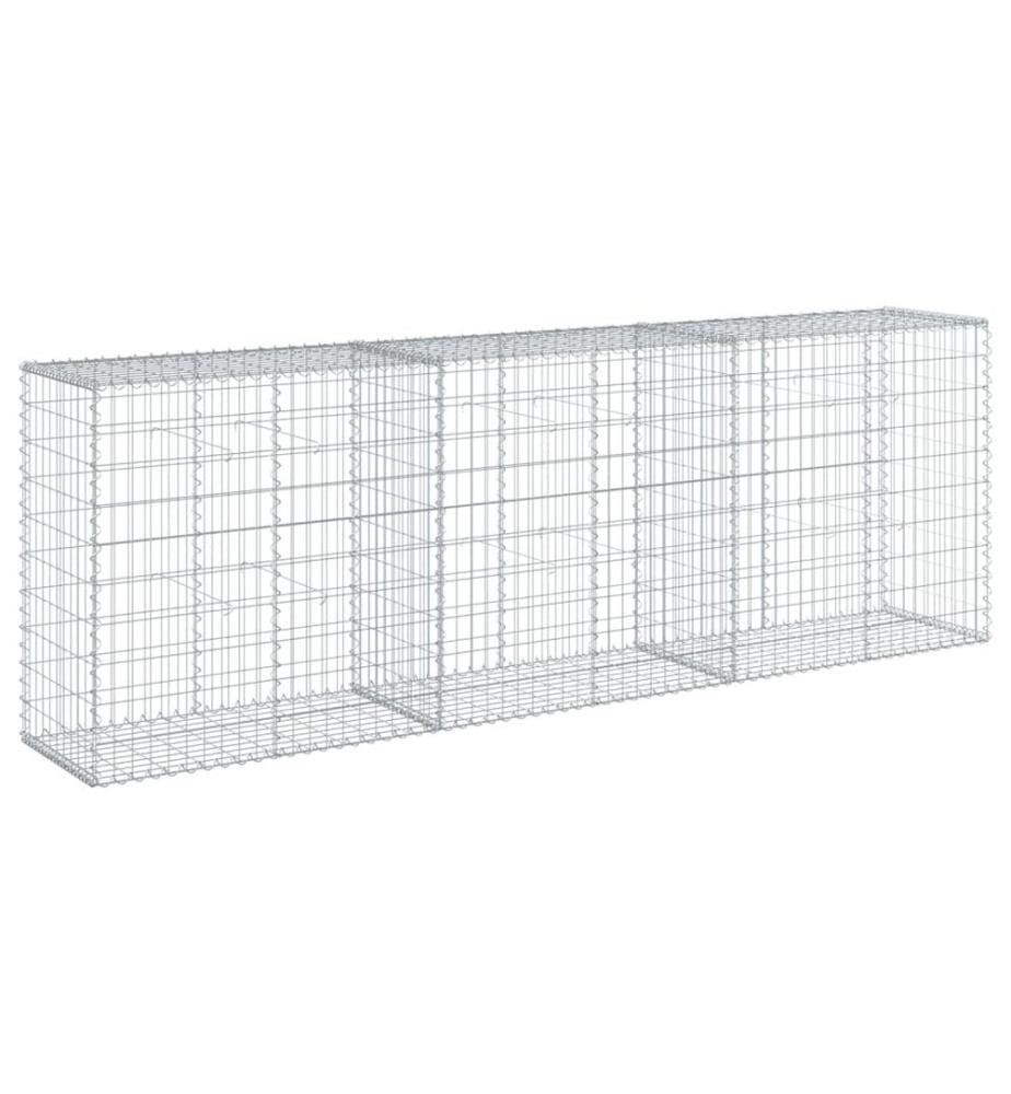 vidaXL Panier gabion avec couvercle 300x50x100 cm fer galvanisé